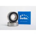 Berliss 25mm x 52mm x 15mm, single row deep groove ball bearing, 2 seals, ABEC 3, Z2V2, C3 radial clearance 6205-2RS BERLISS